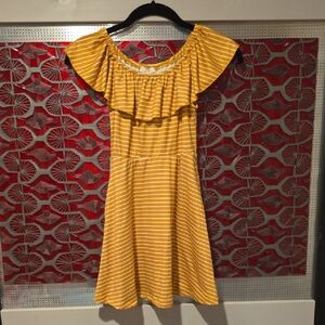Sunny Yellow Striped Kids Dress